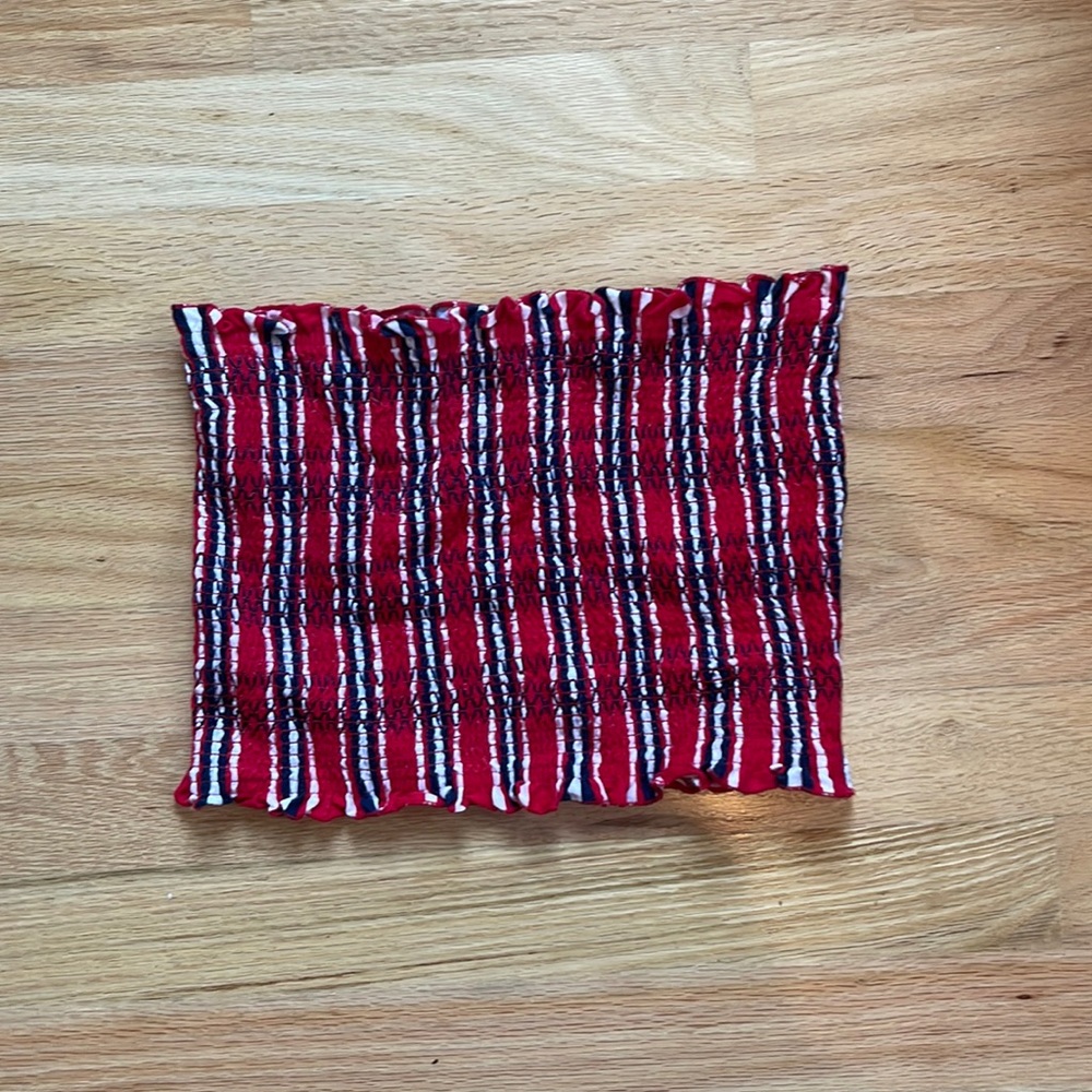 red white and blue tube top